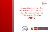Resultados de la Evaluación Censal  de Estudiantes de Segundo  Grado 2012