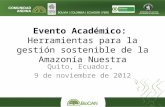 Evento Académico:  Herramientas  para la gestión sostenible de la Amazonía Nuestra