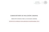SUBSECRETARÍA DE INCLUSIÓN LABORAL Dirección  General  para la Igualdad Laboral