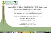 UNIVERSIDAD DE LAS FUERZAS ARMADAS - ESPE DEPARTAMENTO DE CIENCIAS DE LA VIDA Y DE LA AGRICULTURA