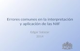 Errores comunes en la interpretación y aplicación de las NIIF