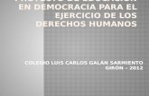 PROYECTO DE EDUCACIÓN EN DEMOCRACIA PARA EL EJERCICIO DE LOS DERECHOS HUMANOS