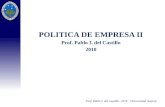 POLITICA DE EMPRESA II Prof. Pablo I. del Castillo 2010