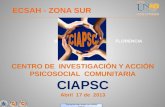 CENTRO DE  INVESTIGACIÓN Y ACCIÓN PSICOSOCIAL  COMUNITARIA CIAPSC Abril  17 de  2013