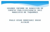 SEGUNDO INFORME DE RENDICION DE CUENTAS PUBLICASVIGENCIA 2012 MUNICIPIO DE TUQUERRES