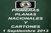 Primeras Planas Nacionales y Cartones 1 Septiembre 2013