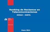 Ranking de Reclamos en Telecomunicaciones 2013