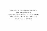 Novedades Hemeroteca :: Febrero 2012 :: Biblioteca Karl C. Parrish :: Universidad del Norte