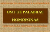 USO DE LAS PALABRAS HOMÓFONAS