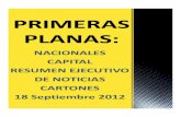 Primeras Planas Nacionales y Cartones 18 Septiembre 2012