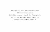Novedades Hemeroteca :: Septiembre 2011 :: Biblioteca Karl C. Parrish :: Universidad del Norte