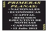 Primeras Planas Nacionales y Cartones 12 Julio 2012