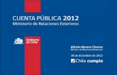 Cuentas públicas ministeriales 2012- Relaciones Exteriores.Diciembre 2012