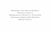 Novedades Hemeroteca :: Abril 2011 :: Biblioteca Karl C. Parrish :: Universidad del Norte