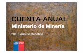 Cuenta Pública 2010 Ministerio de Minería