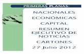 Primeras Planas Nacionales y Cartones 27 Julio 2012