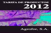 AGROFOR, S.A. - Tarifa de Productos 2012