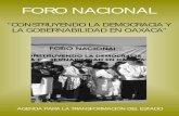 Foro Nacional Construyendo la Democracia y la Gobernabilidad en Oaxacal