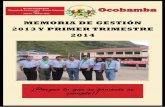 Memoria de Gestion de la Municipalidad Distrital de Ocobamba