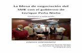 La Mesa de negociación del SME con el gobierno de Enrique Peña Nieto