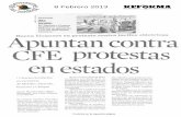 Monitoreo de Medios: Apunta contra CFE protestas en estados y DF