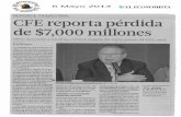 CFE reporta pérdida de $7,000 millones
