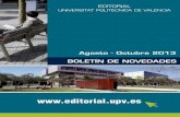 Novedades Editorial Universitat Politècnica de València (Agosto - Octubre) 2013)