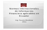 NIIF Normas Internacionales de Informacion Financiera aplicables en Ecuador