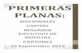 Primeras Planas Nacionales y Cartones 10 Septiembre 2012