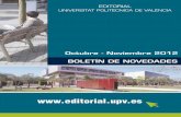 Novedades Editorial Universitat Politècnica de València (Octubre - Noviembre 2012)