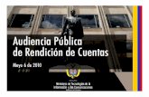 Rendición de cuentas del Ministerio TIC Colombia 20110