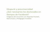 Edupunk y posuniversidad: ¿son necesarios los doctorados en tiempos de Facebook?