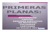 Primeras Planas Nacionales y Cartones 15 Octubre 2012