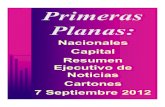 Primeras Planas Nacionales y Cartones 7 Septiembre 2012