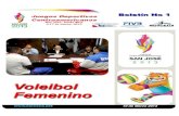 Boletín No 1 Juegos Centroamericanos San José 2013 -Voleibol  Femenino