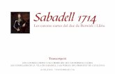 Sabadell 1714.Les catorze cartes del duc de Berwick i Llíria. Transcripció