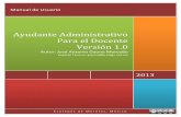 Manual de Usuario: Ayudante Administrativo Para el Docente Versión 1.0