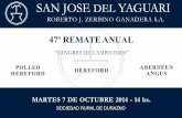 Catálogo Remate de  San Jose del Yaguari