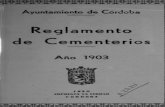1950 Reglamento de Cementerios de Cordoba. Año 1903