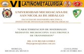 CARACTERIZACION DE MATERIALES  MEDIANTE MICROSCOPIA  ELECTRONICA  DE TRANSMISION”