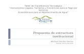 Propuesta de estructura institucional Michael Hantke Domas Valdivia, 20 de julio 2012 Taller de Transferencia Tecnológica “Instrumentos Legales, Tarifarios.