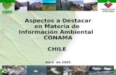 Aspectos a Destacar en Materia de Información Ambiental CONAMA CHILE Abril de 2005.