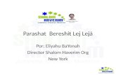 Parashat Bereshit Lej Lejá Por: Eliyahu BaYonah Director Shalom Haverim Org New York.