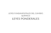 LEYES FUNDAMENTALES DEL CAMBIO QUÍMICO LEYES PONDERALES.