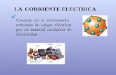 LA CORRIENTE ELECTRICA Consiste en el movimiento ordenado de cargas eléctricas por un material conductor de electricidad.