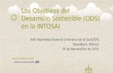 Los Objetivos del Desarrollo Sostenible (ODS) en la INTOSAI XXV Asamblea General Ordinaria de la OLACEFS Querétaro, México 24 de Noviembre de 2015 Paula.