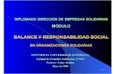 MÓDULO Balance y Responsabilidad Social en Organizaciones Solidarias. Diplomado DES. (05-08)