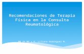 Recomendaciones de Terapia Física en La Consulta Reumatológica 2
