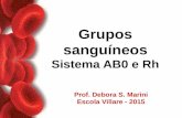 Grupos sanguíneos Sistema AB0 e Rh Prof. Debora S. Marini Escola Villare - 2015.