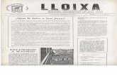 LLOIXA. Número 08, febrero/febrer 1982. Butlletí informatiu de Sant Joan. Boletín informativo de Sant Joan. Autor: Asociación Cultural Lloixa
